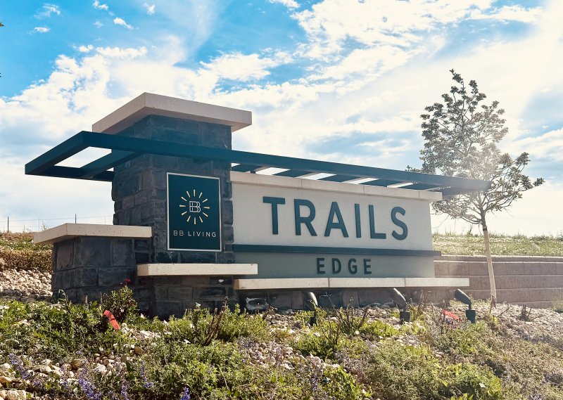 Trails Edge contemporary community entrance monument for BB Living