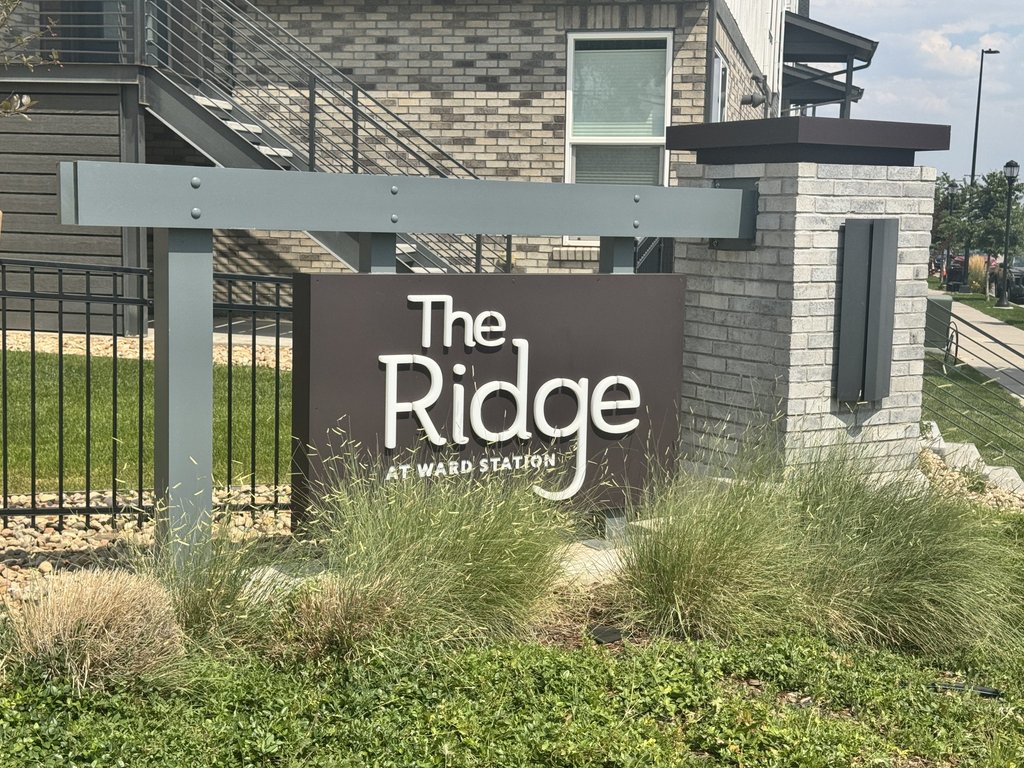 The Ridge at Ward Station coordinated illuminated monument sign