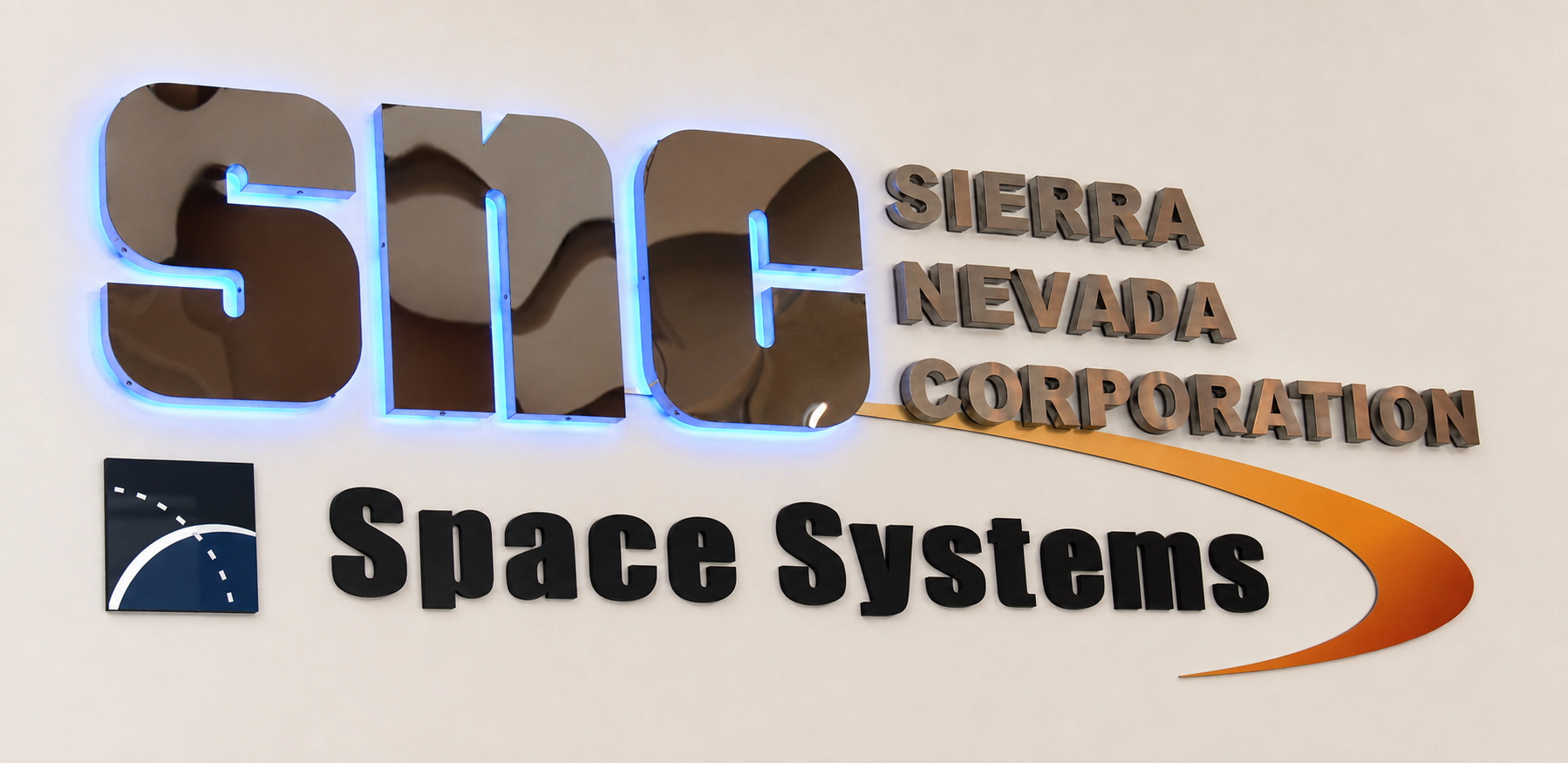 Sierra Nevada Corporation dimensional interior wall sign